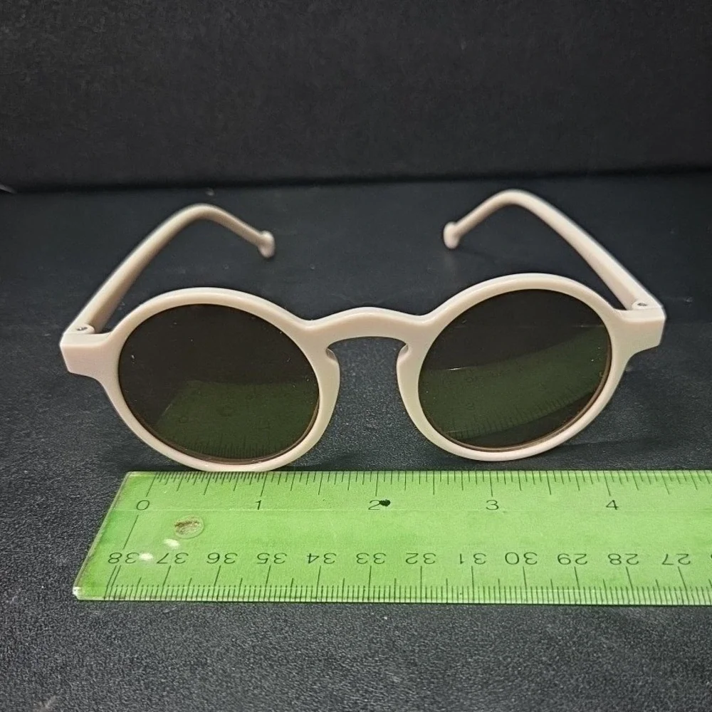Kids‎ Round Retro Sunglasses, Matte Cream, Vintage Style, UV Protection